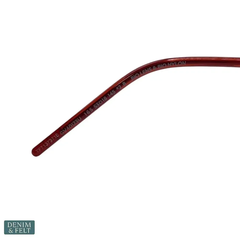 NEW Givenchy Speed Square Metal Sunglasses Burgundy‎ Nylon Lenses Geometric Luxe